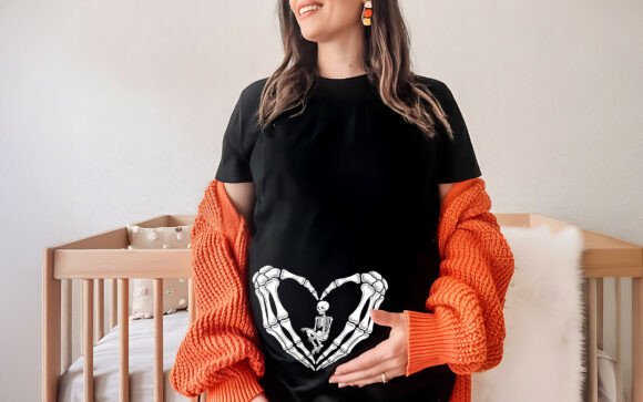 Download Halloween Pregnant Skeleton Baby SVG PNG - Premium Bundle