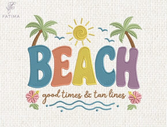 Download Beach Summer Embroidery Design - Summer embroidery Collection