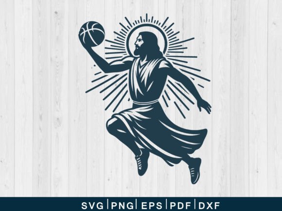Download Jesus Playing Basketball Svg Vector File - Premium Resources
