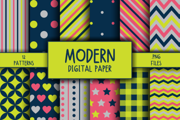 Download Modern Pattern Digital Paper - Modern Collection
