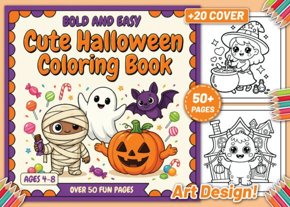 Download Bold Easy Cute Halloween Coloring Book - Premium Resources